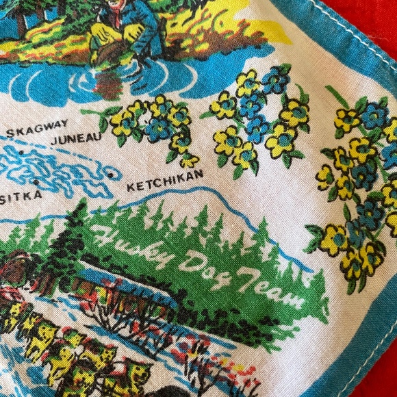 Vintage Alaskan Souvenir Handkerchief - Picture 5 of 7
